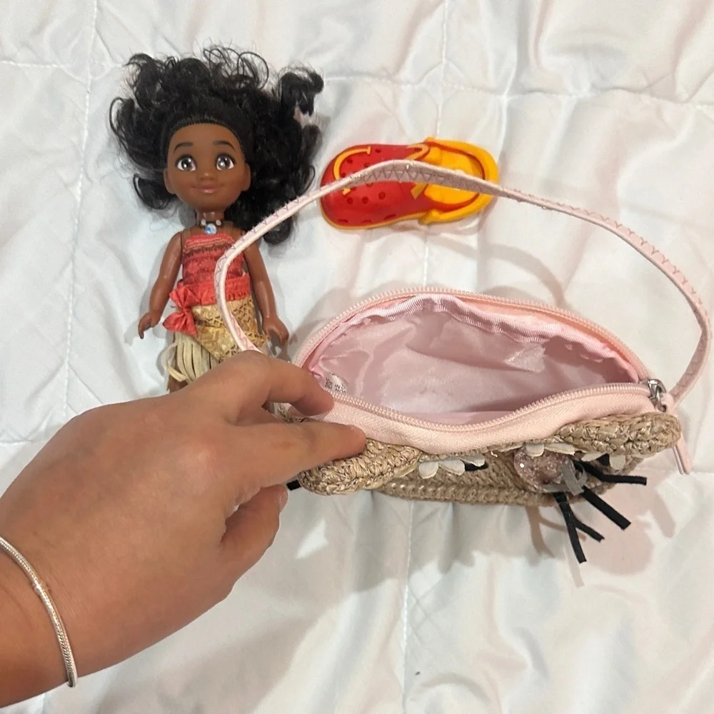 Kids Doll and Cat Purse Set - Brown and Pink